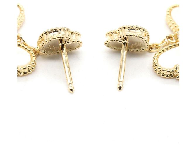 Van Cleef & Arpels Sweet Alhambra Effeage Ohrringe Weiß Golden - Ansicht 3