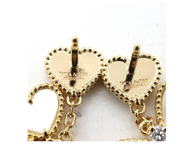Van Cleef & Arpels Sweet Alhambra Effeage Ohrringe Weiß Golden - Ansicht 5