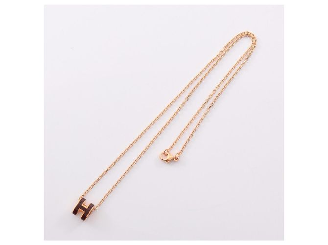 Hermès Collar Hermes Mini Pop H Dorado Burdeos - vista 2