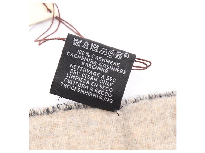 Hermès Sciarpa in cashmere Love Story Hermes Nero Beige - vista 3