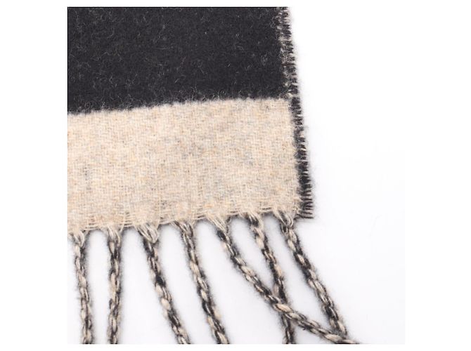 Hermès Sciarpa in cashmere Love Story Hermes Nero Beige - vista 7