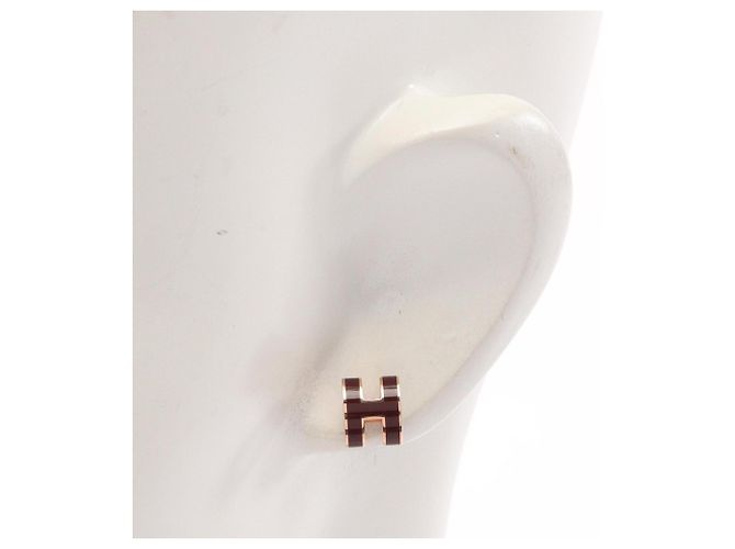 Hermès Hermes Mini Pop H Rouge Ohrringe Rot Golden Bordeaux - Ansicht 4