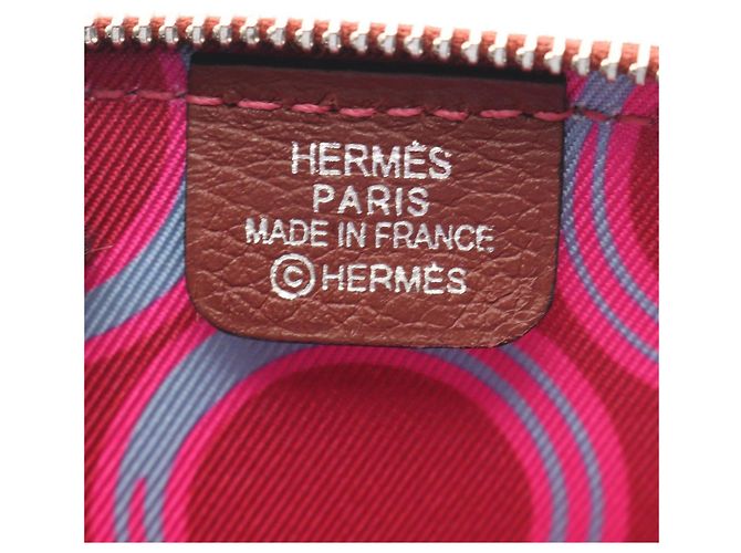 Hermès Cartera mini de seda Azap Compact de Hermes Roja Burdeos - vista 4