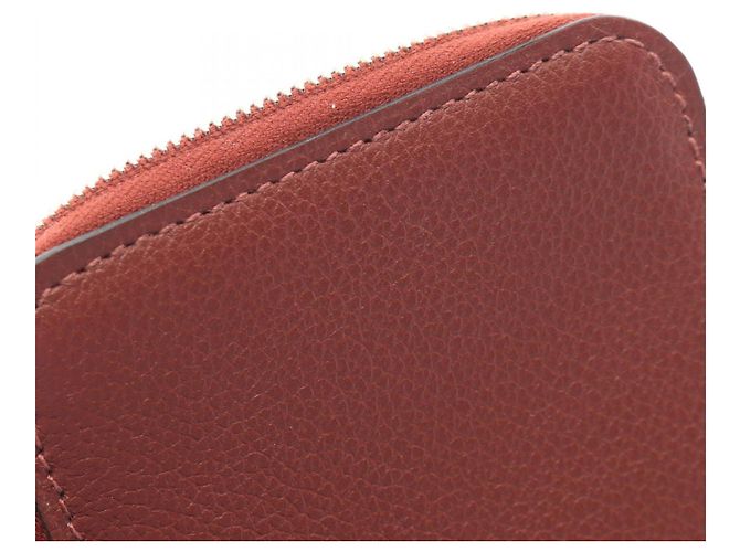 Hermès Cartera mini de seda Azap Compact de Hermes Roja Burdeos - vista 7