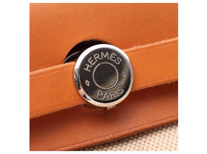 Hermès 2-Way Handtasche Hermes Herbag PM Ecru Natural Braun Roh - Ansicht 8