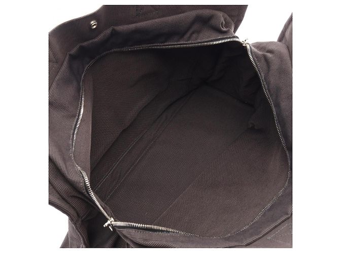 Hermès Hermes Herline GM Tote Bag aus grauer Canvas Braun - Ansicht 3