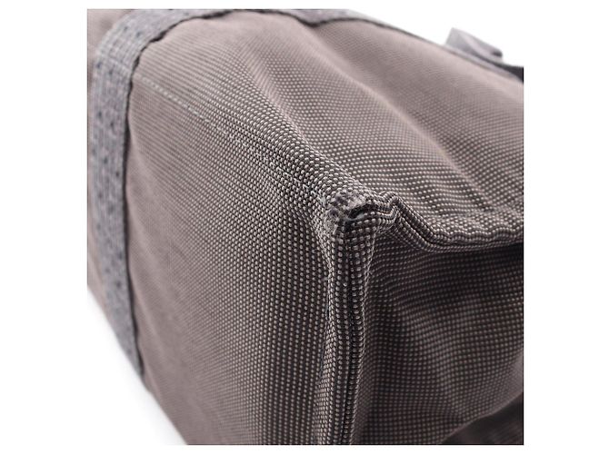 Hermès Hermes Herline GM Tote Bag aus grauer Canvas Braun - Ansicht 5