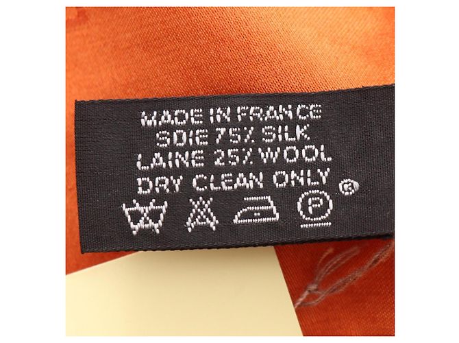 Stola in seta e lana arancione Hermès - vista 3