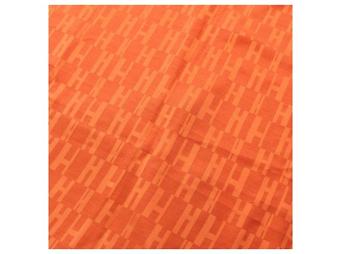 Stola in seta e lana arancione Hermès - vista 4