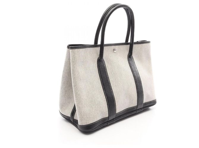 Hermès Borsa Tote Hermes Garden Party PM Nero Crudo - vista 2