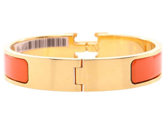 Pulsera Hermès Clic Clac PM Dorado Naranja - vista 2