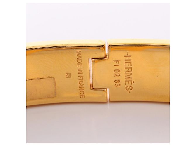 Pulsera Hermès Clic Clac PM Dorado Naranja - vista 4