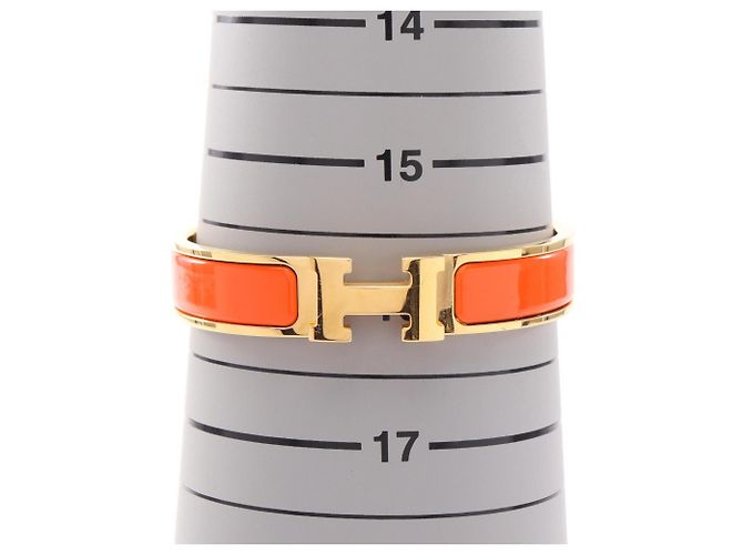 Pulsera Hermès Clic Clac PM Dorado Naranja - vista 5