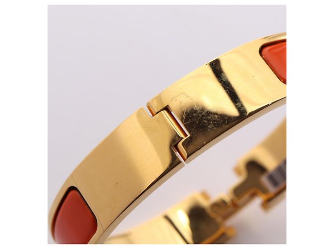 Pulsera Hermès Clic Clac PM Dorado Naranja - vista 6
