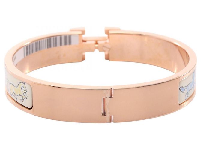 Bracciale Hermès Clic Clac PM Free Horse Multicolore D'oro Crudo - vista 2
