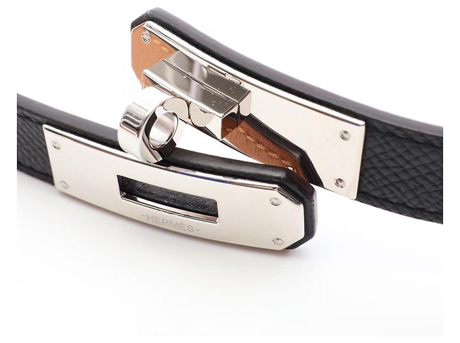 Hermès Kelly Gürtel Schwarz Silber - Ansicht 3