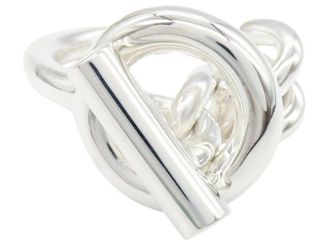Ring Anello Hermès Croisette GM Argento - vista 2