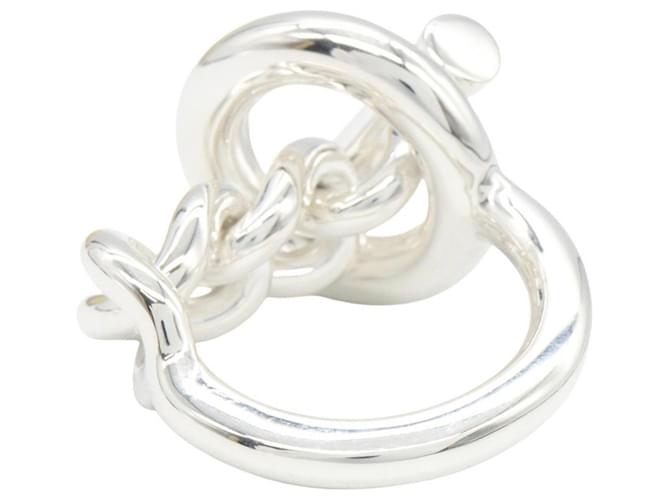 Ring Anello Hermès Croisette GM Argento - vista 3