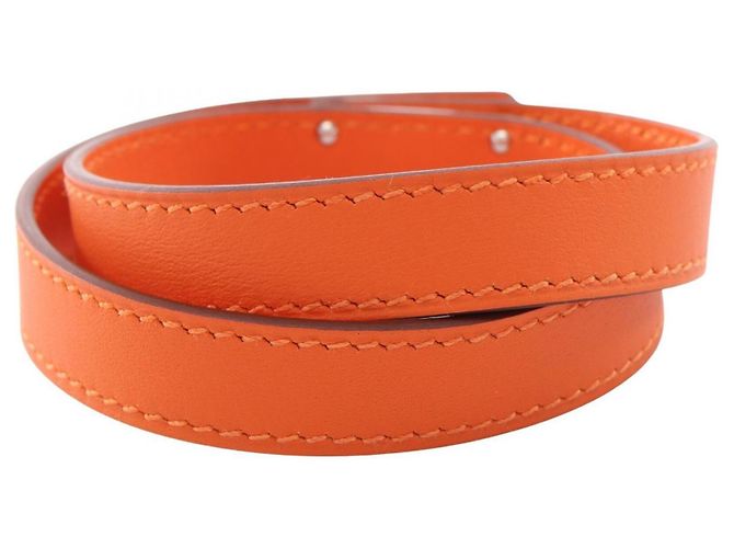 Hermès Bracciale Hermes Kelly Double Tour Argento Arancione - vista 2
