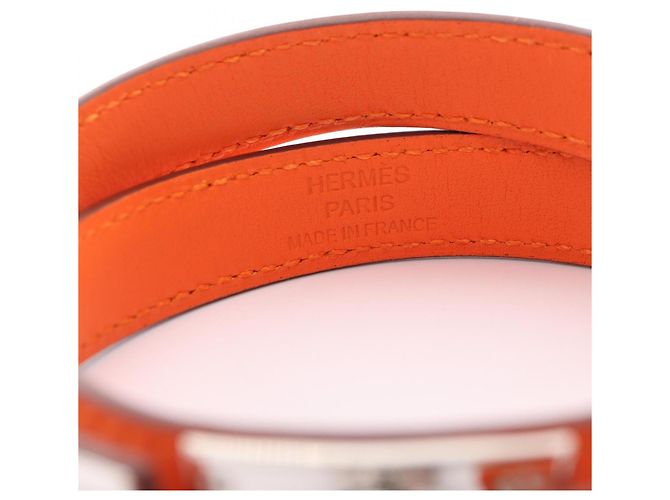 Hermès Bracciale Hermes Kelly Double Tour Argento Arancione - vista 4