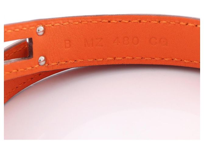 Hermès Bracciale Hermes Kelly Double Tour Argento Arancione - vista 5