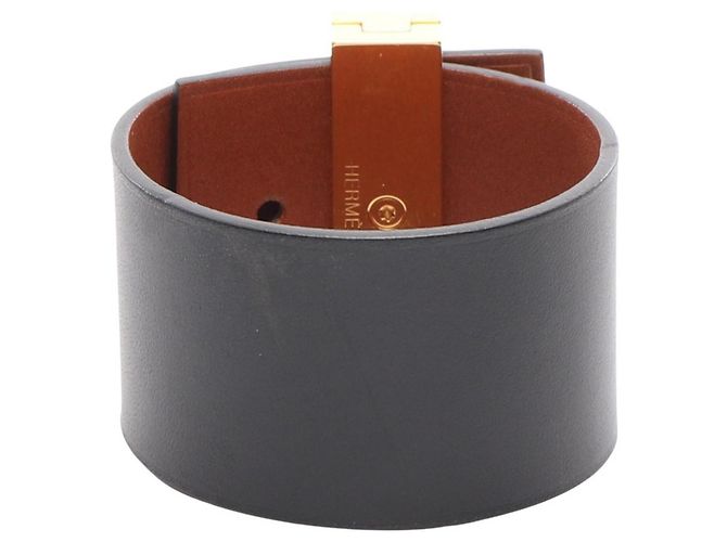 Hermès Brazalete Hermes Collier de Chien Accesorio Negro Dorado - vista 2