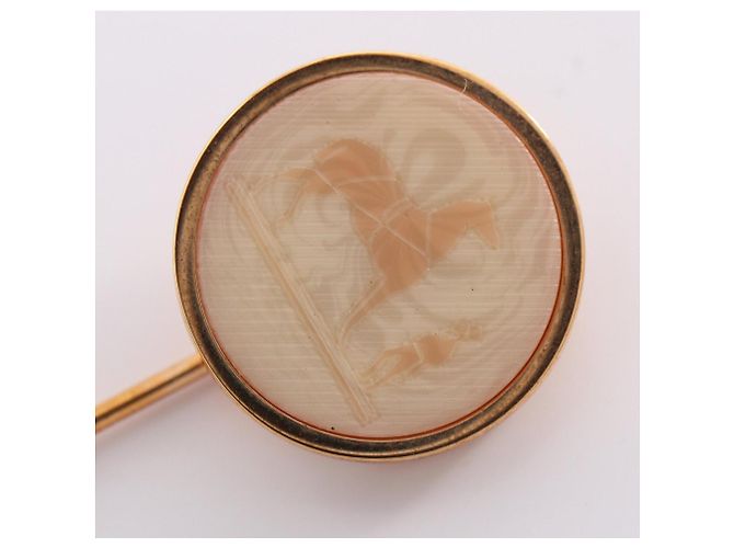 Hermès Hermes HERMES Korosso Nadelbrosche Accessoire Weiß Golden - Ansicht 5