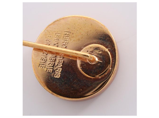 Hermès Hermes HERMES Korosso Nadelbrosche Accessoire Weiß Golden - Ansicht 6