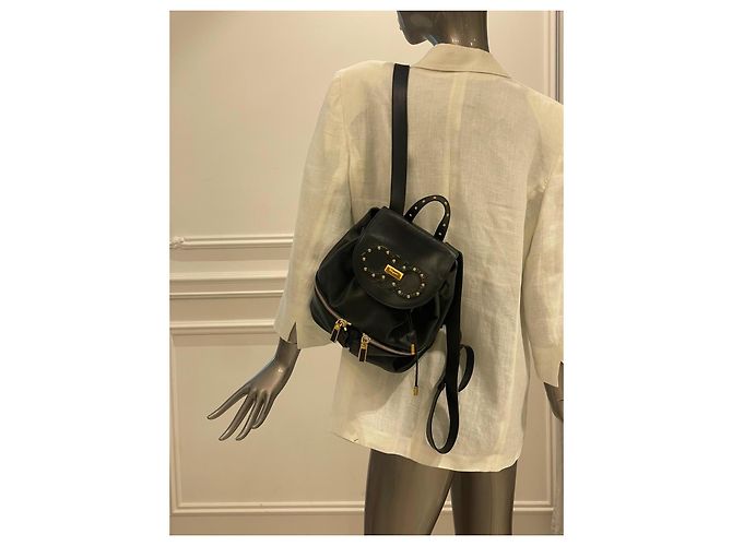 Zaino Salvatore Ferragamo in pelle con borchie Gancini Nero - vista 13