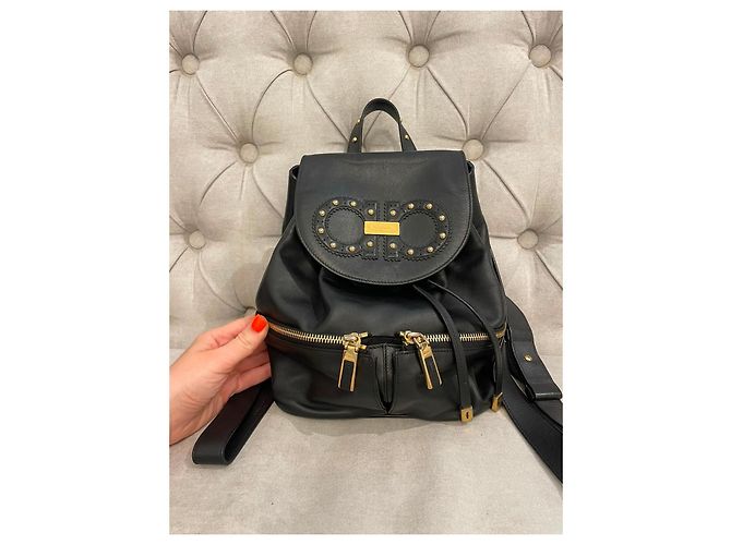 Zaino Salvatore Ferragamo in pelle con borchie Gancini Nero - vista 2