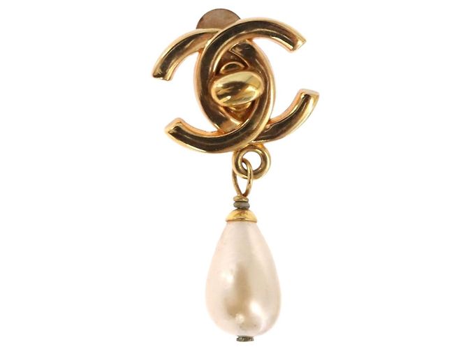 Chanel CC Dangle Clip-On Metal D'oro - vista 2