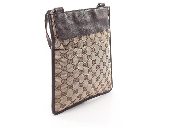Borsa a Spalla Gucci GG Canvas Marrone Beige - vista 2