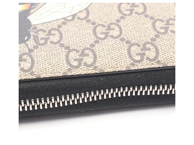 Gucci GG Supreme Bee Print Long Wallet Brown Multiple colors Beige - view 8