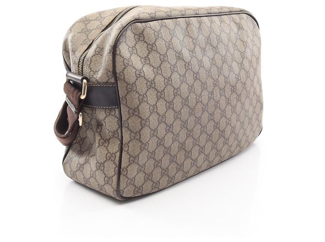 Borsa a Spalla Gucci GG Supreme Marrone Beige - vista 2