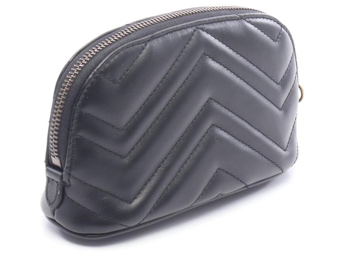 Pochette trapuntata Gucci GG Marmont Nero - vista 2
