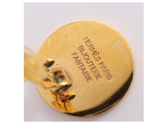 Hermès Hermes Sellier Clip-Ohrringe vergoldet Golden - Ansicht 3