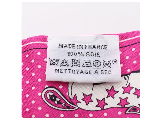 Hermès Hermes Twilly Cheval de Coeur Bandana Scarf Rosa Bianco - vista 5