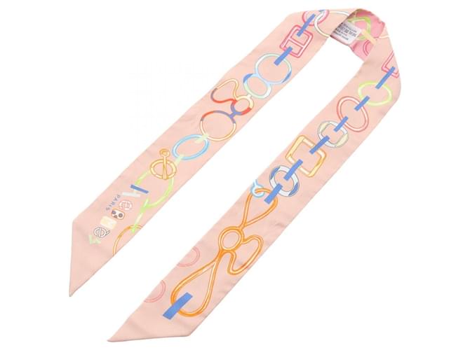 Hermès Sciarpa Hermes Twilly Do Re Boucles Rosa Multicolore - vista 2