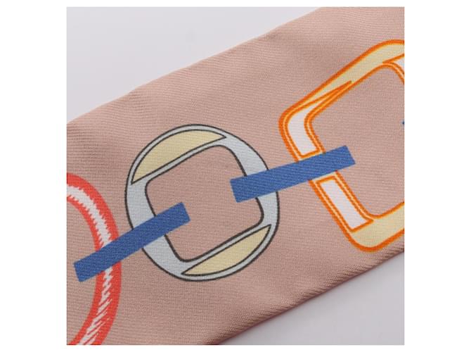 Hermès Sciarpa Hermes Twilly Do Re Boucles Rosa Multicolore - vista 7