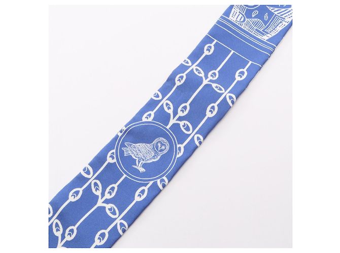 Foulard Hermès Twilly LA DANSE DES AMAZONES Bianco Blu - vista 6