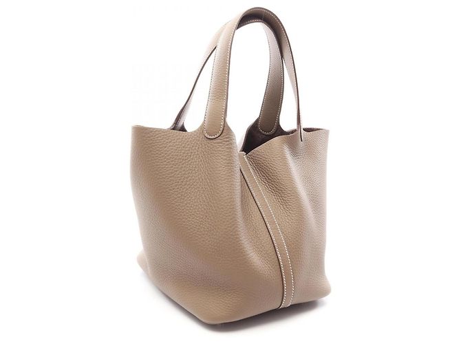 Hermès Borsa Hermes Picotin Lock MM in Grigio Marrone - vista 2
