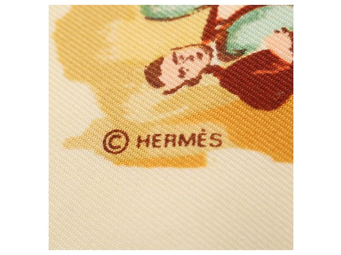 Hermès Hermes Petit Carré 40 Concerto Schal Mehrfarben Beige Roh - Ansicht 2