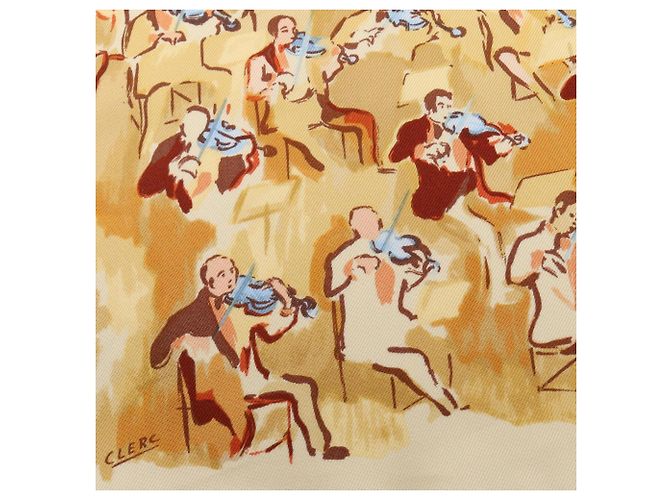 Hermès Hermes Petit Carré 40 Concerto Schal Mehrfarben Beige Roh - Ansicht 4