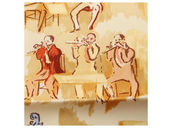 Hermès Hermes Petit Carré 40 Concerto Schal Mehrfarben Beige Roh - Ansicht 5