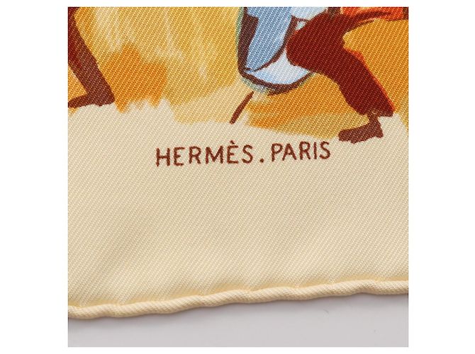 Hermès Hermes Petit Carré 40 Concerto Schal Mehrfarben Beige Roh - Ansicht 6