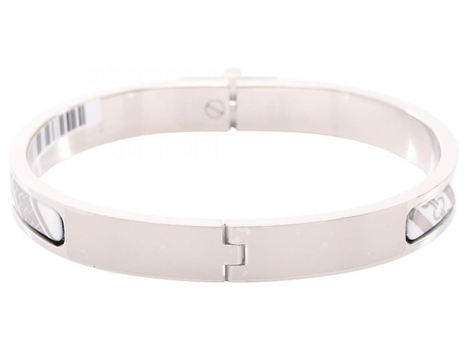 Hermès Pulsera Hermes Mini Click Kelly PM Plata Blanco - vista 2