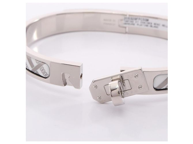 Hermès Pulsera Hermes Mini Click Kelly PM Plata Blanco - vista 3