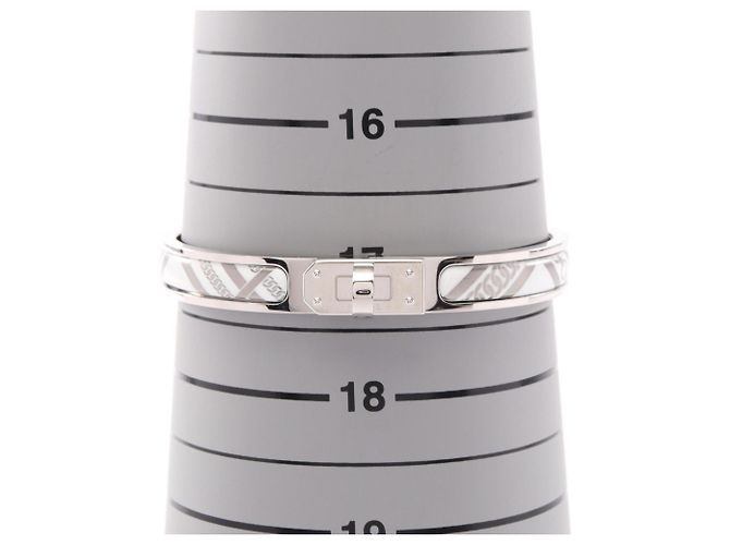 Hermès Pulsera Hermes Mini Click Kelly PM Plata Blanco - vista 5