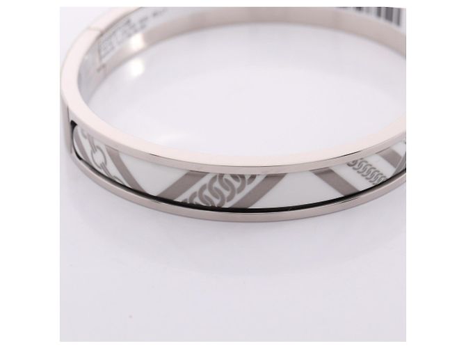 Hermès Pulsera Hermes Mini Click Kelly PM Plata Blanco - vista 6
