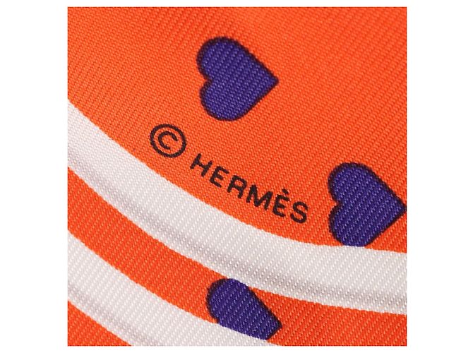 Hermès Hermes Petit Carré 45 Brides de Gala Love Sciarpa Bianco Multicolore Arancione - vista 2